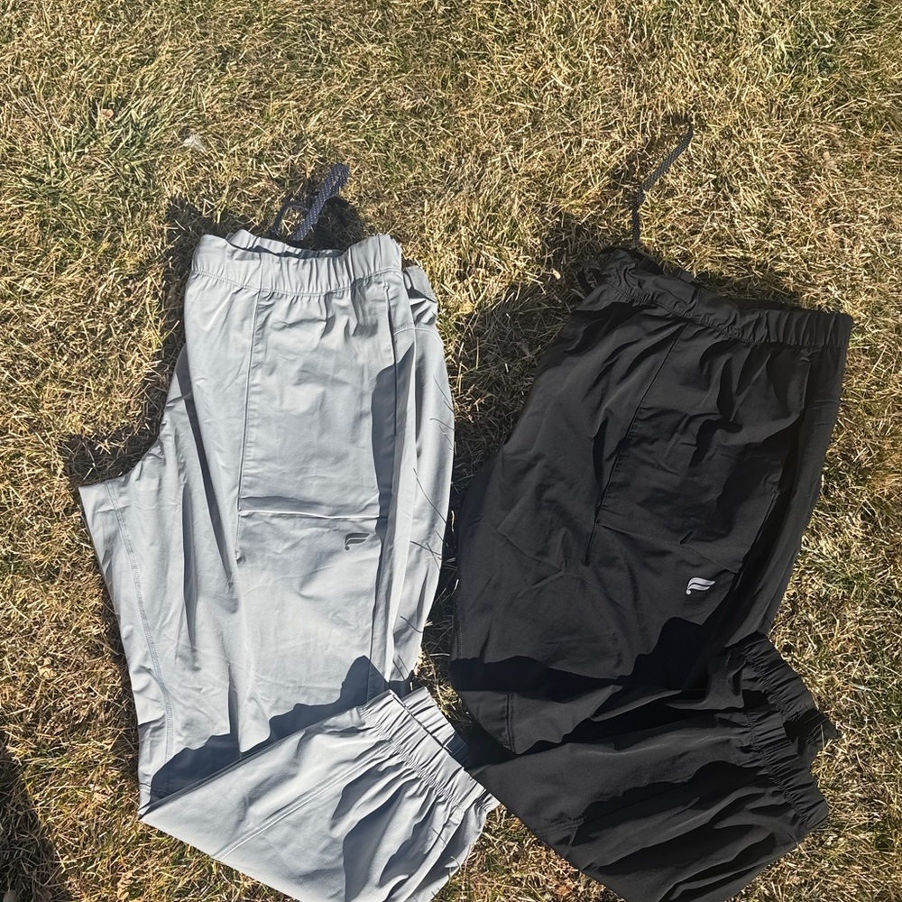 Fabletics Kids Black and Light Gray Joggers